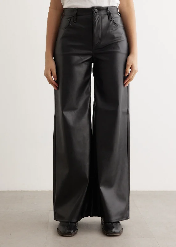 Sofie Ankle Faux Leather Pants Classic Stretch Pants