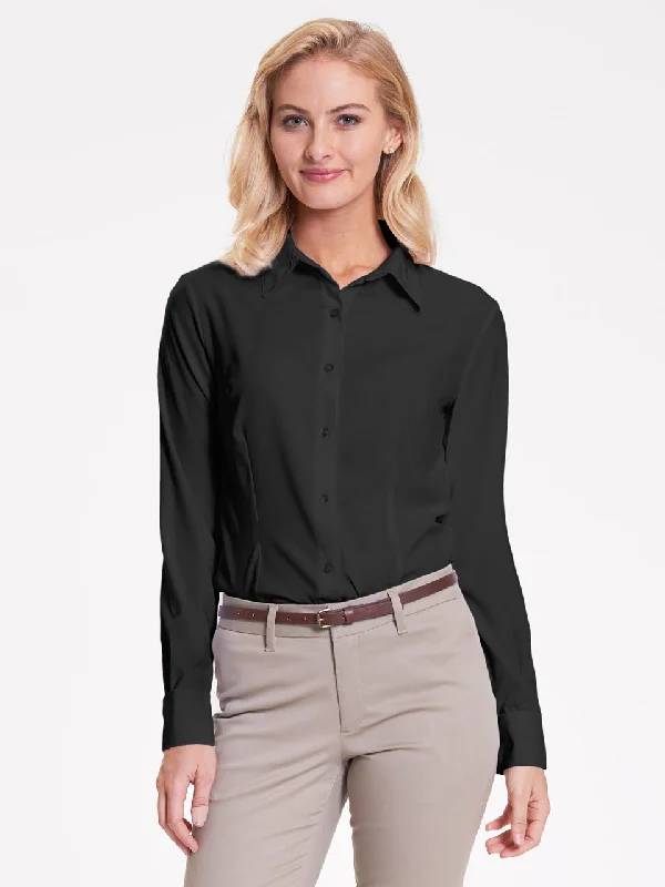 Ladies' Classic Blouse - Black Wrap Front Blouse