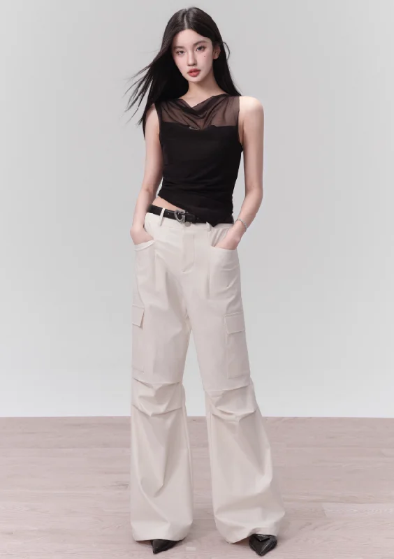 Retro Casual Bootcut Paratrooper Pants FRA0117 Chic Capri Pants