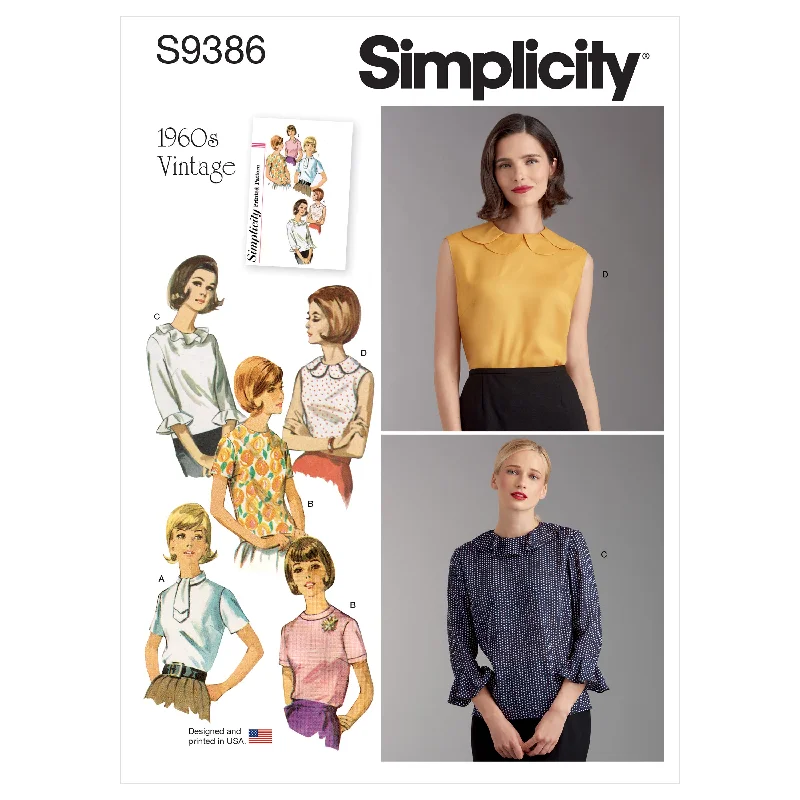 Simplicity Pattern 9386 Miss Set Of Blouse Elegant Office Blouse