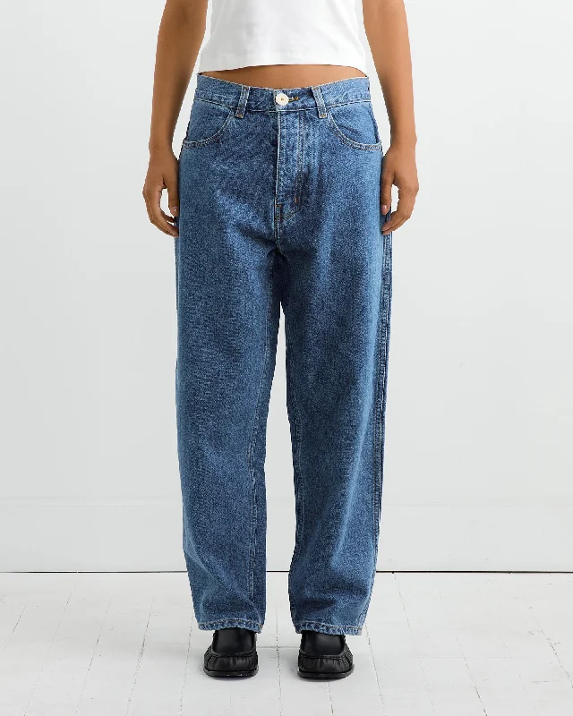 California Wide Pant in Cowboy Blue Relaxed Linen Pants