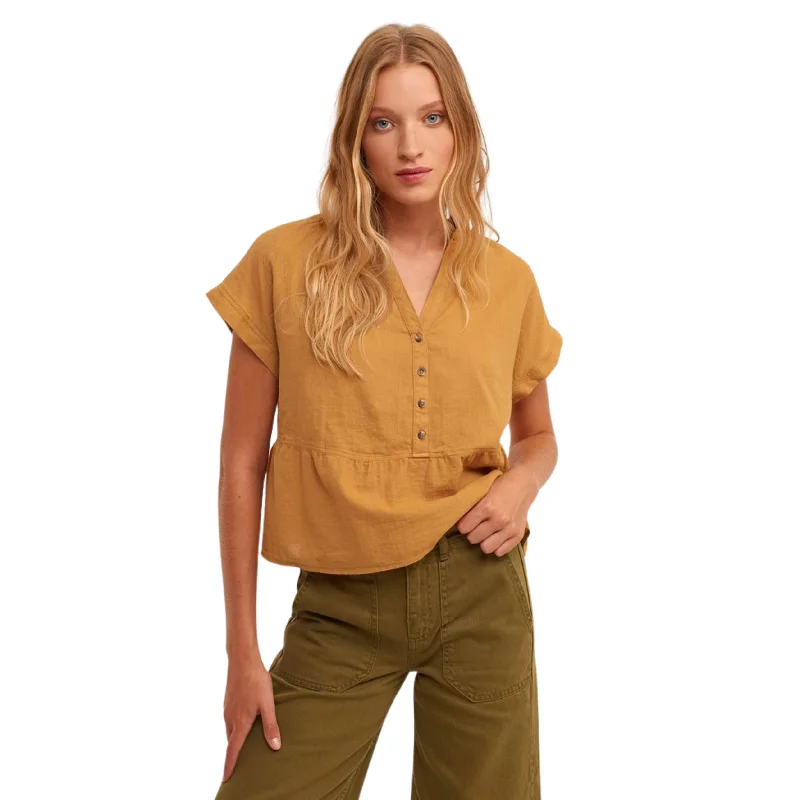 OXXO - Buttoned Blouse Satin Long Blouse