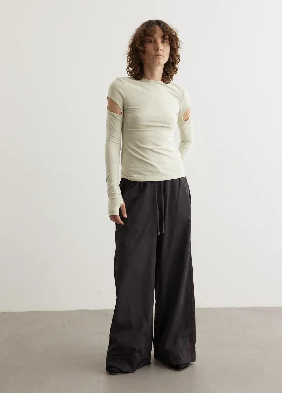 Contrast Banding Pants Warm Wool Trousers