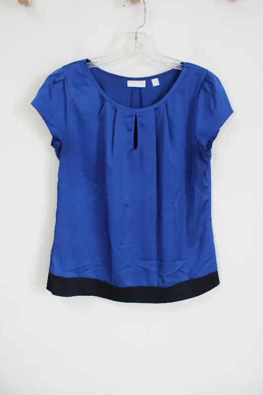 New York & Co. Cobalt blue Satin Blouse | S Business Casual Blouse