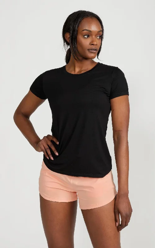 The Perfect Tee in Black Lace Blend Ribbed Blend Corduroy Blend