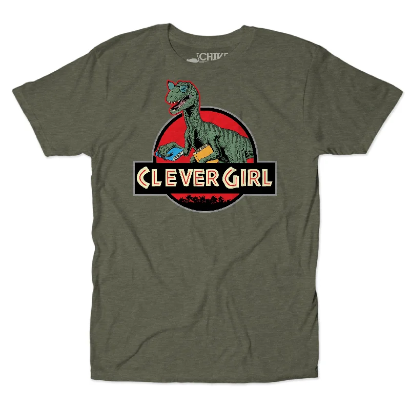 Clever Girl Unisex Tee Notch Collar Peter Pan Collar Cowl Neck