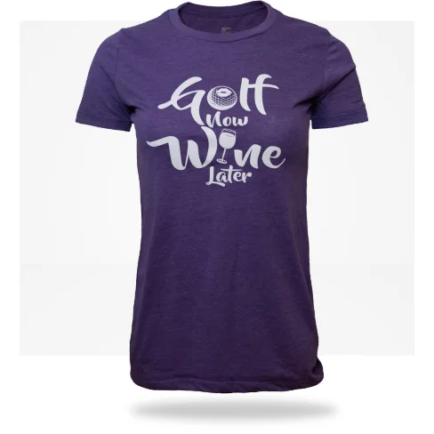 Golf Now Wine Later Women's T-Shirt Houndstooth Herringbone Solid