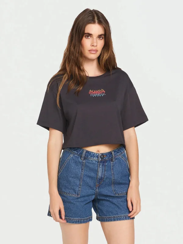 Volcom Crop Like Its Hot Tee Basic T-Shirt Crew Neck Short Sleeve