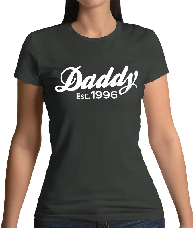 Daddy Est. 1996 Womens T-Shirt Knit Fabric Woven Fabric Fleece Fabric