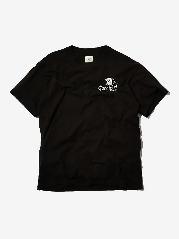 Goodhood Worldwide Pyramid T-Shirt - Black Zippered Buttoned Snapped