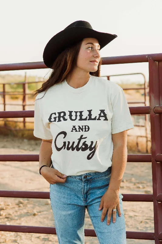 Grulla and Gutsy Tee Collared Crew Neck Turtle Neck