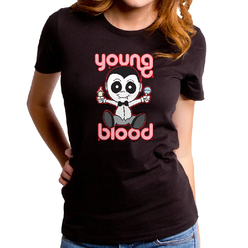 Young Blood Women's T-Shirt Satin Blend Silk Blend Wool Blend