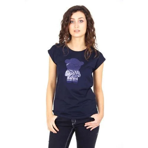 Blue 38 EUR - 2 US Emporio Armani ladies t-shirt short sleeve AGH76 CZ N5 Oversized T-Shirt Spandex breathable