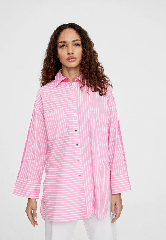 Oversize striped shirt Striped Floral Plaid