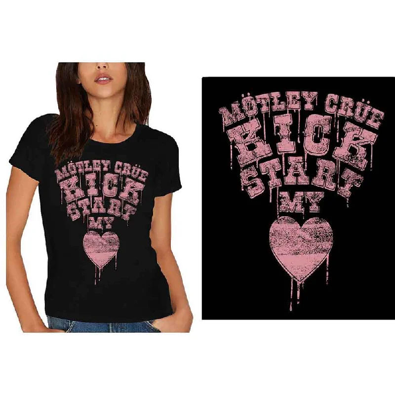 MOTLEY CRUE Attractive T-Shirt, Kick Start My Heart Iron Safe Non-Iron Wrinkle Free