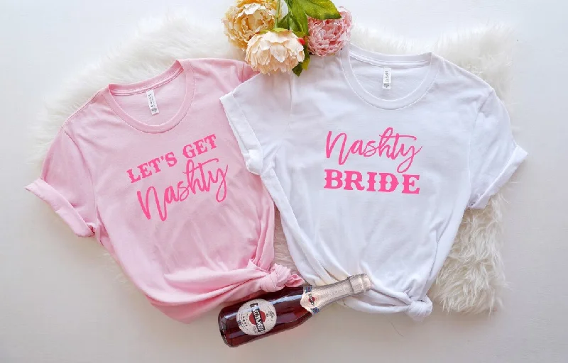 Lets Get Nashty | Nashville Bachelorette Party Shirt Zippered Front Buttoned Front Snap Front