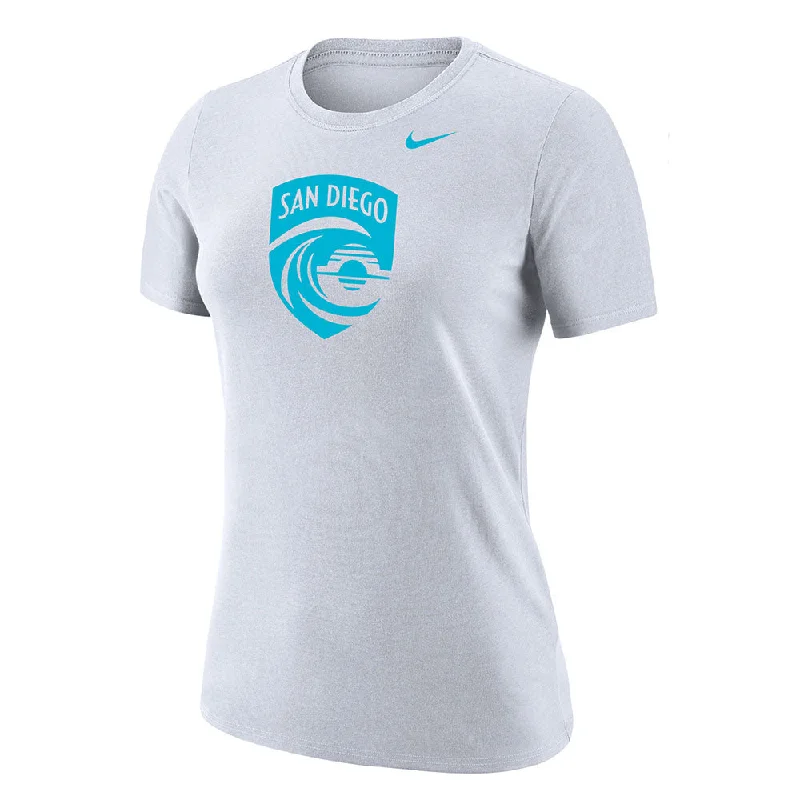 San Diego Wave Ladies Nike Dri-Fit Cotton Tee Iron Safe Non-Iron Wrinkle Free