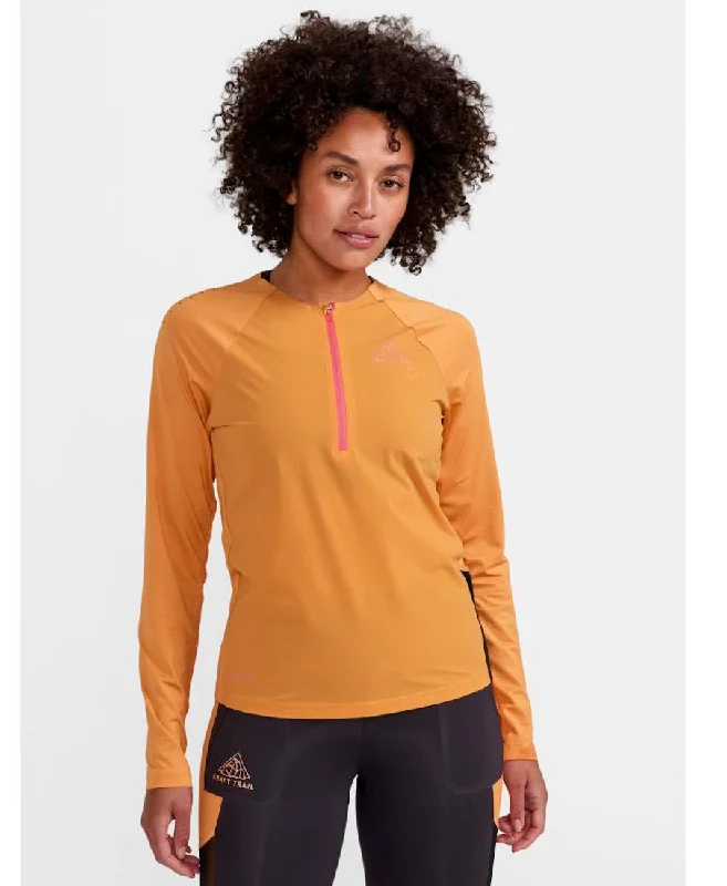 Pro Trail Wind Long Sleeve Tee Women Fitted T-Shirt Seamless Stretchy