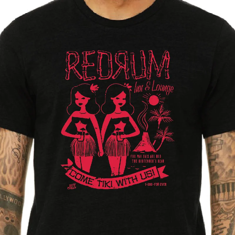 Red Rum Blacklight Reactive Unisex Tee Striped Floral Plaid