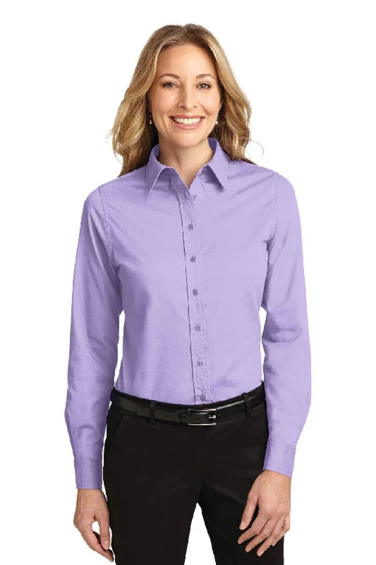 Port Authority Ladies Long Sleeve Easy Care Shirt.  L608 Solid Print Embellished