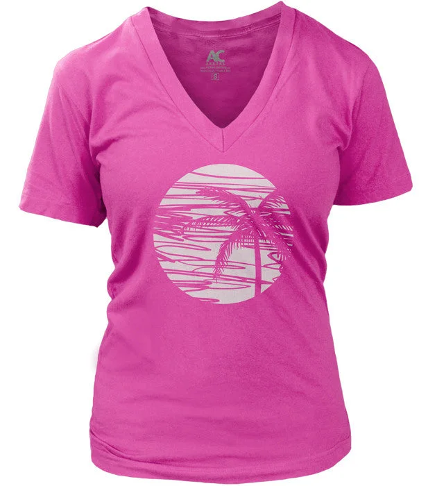 SUNSET PALMS T-SHIRT Graphic T-Shirt Round Neck Polyester