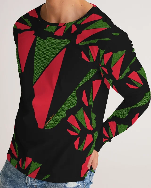 The REAL RBG: RED, BLACK, and GREEN Men's/Unisex Long Sleeve Tee Chenille Brocade Lace