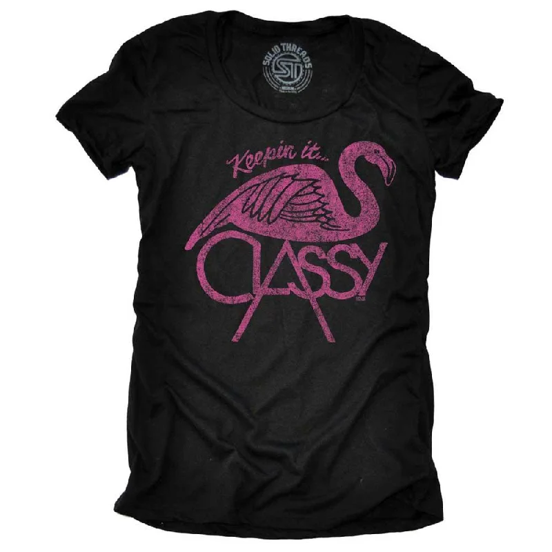 Women's Keepin' It...Classy T-shirt Silk Blend Satin Velvet