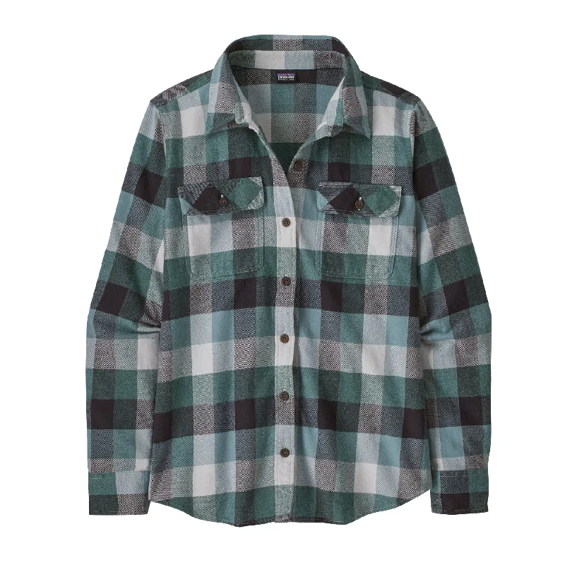 W's Long-Sleeved Fjord Flannel Shirt - 100% organic cotton Zippered Front Buttoned Front Snap Front