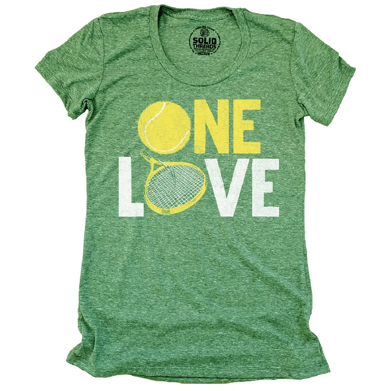 Women's One Love T-shirt Mesh Canvas Denim