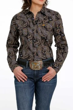 Women's Western Pearl Snap Shirt Front Pockets Side Pockets Patch Pockets