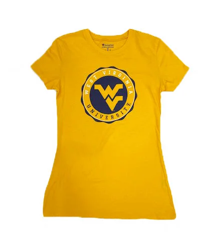 WVU Womens Stadium Tee Hooded Caped Shawl Collar