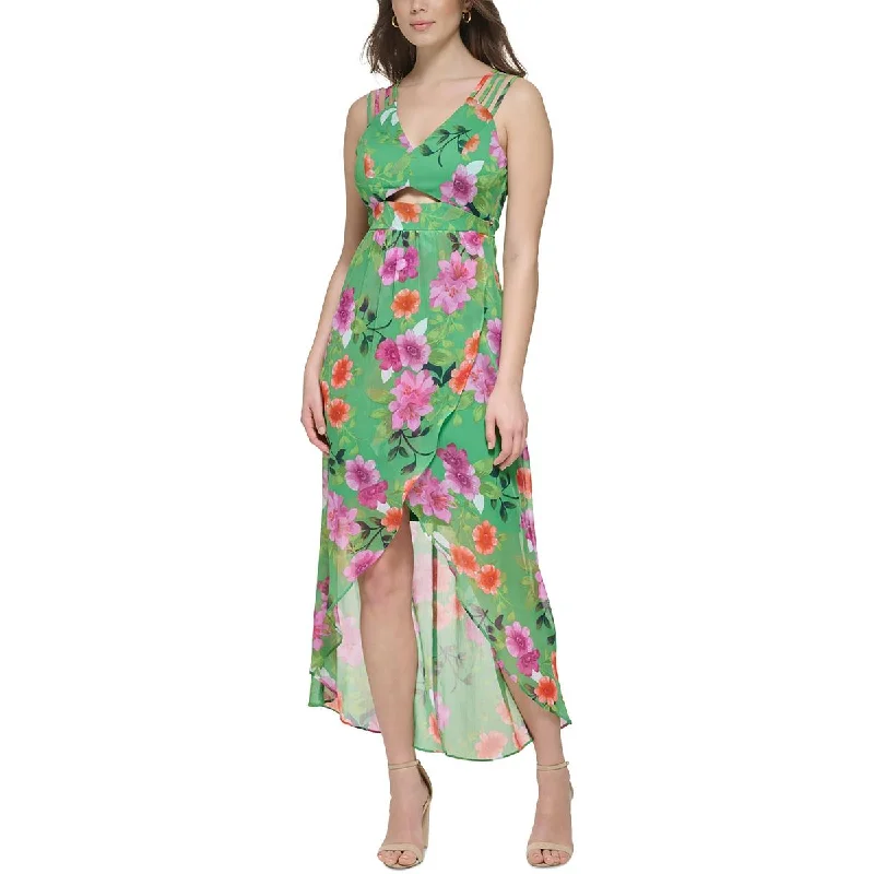 Womens Full Chiffon Maxi Dress Trendy Printed Maxi Dress