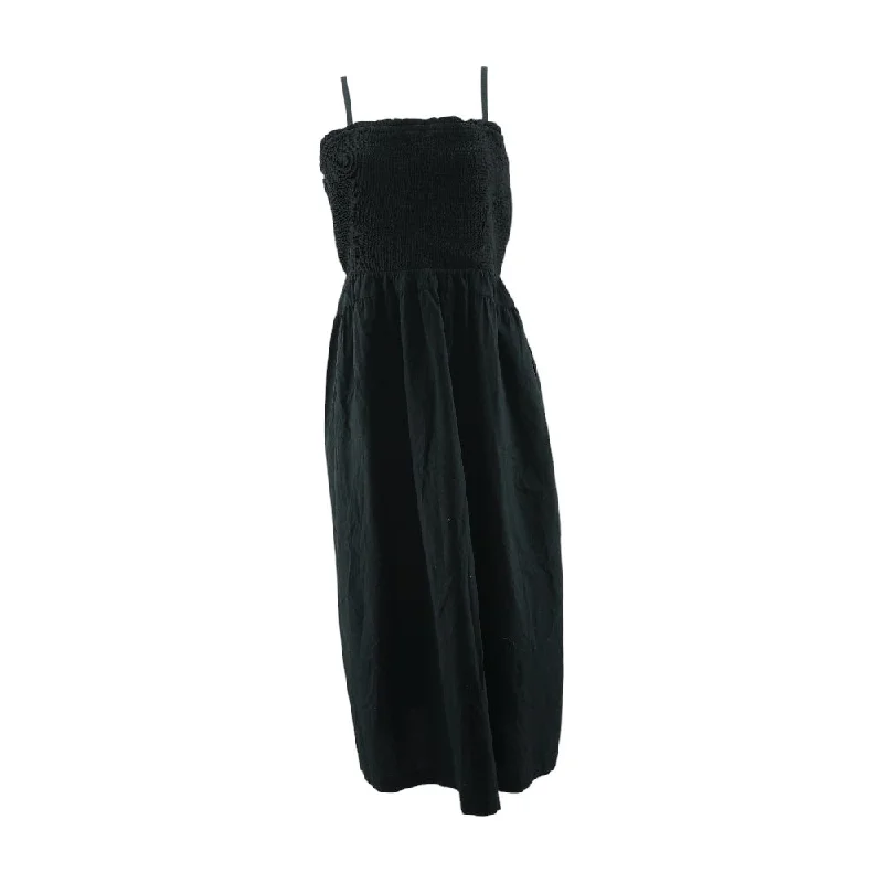 Black Solid Maxi Dress Comfortable Fit-and-Flare Maxi Dress