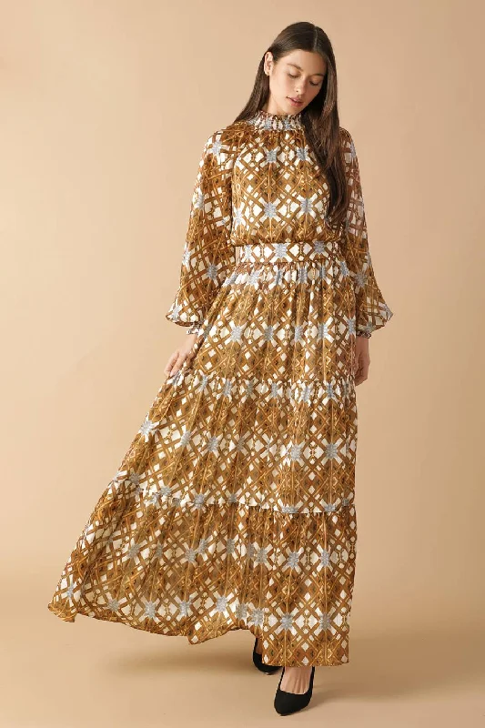 CELESTIAL CASCADE WOVEN MAXI DRESS Stylish Boho Maxi Dress