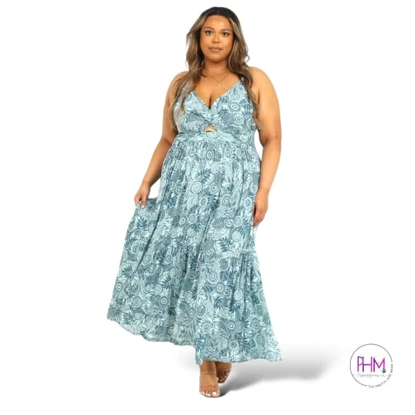 Nights at the Lake Twist Front Plus Size Maxi Dress 👗 Trendy A-Line Maxi Dress