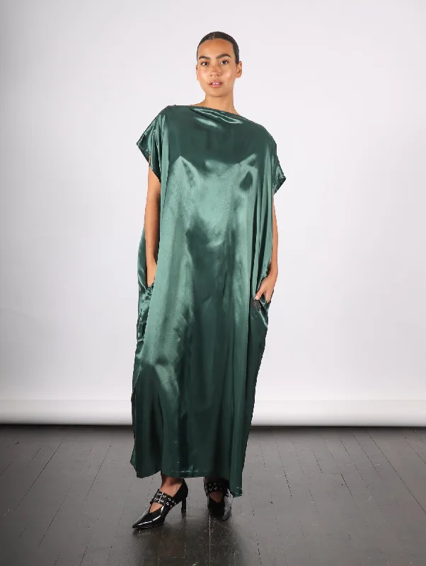 Maxi Dress in Green by MM6 Maison Margiela Trendy Off-Shoulder Ruffle Maxi Dress