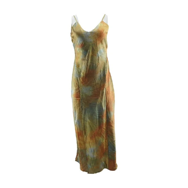 Multi Tie Dye Maxi Dress Cozy Maxi Dress with Slit