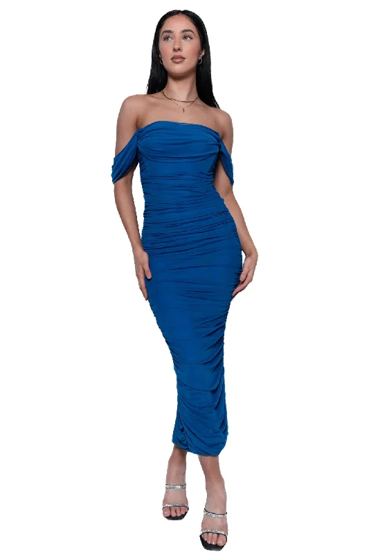 Regan Maxi Dress - Cobalt Blue Trendy Maxi Dress with Bow