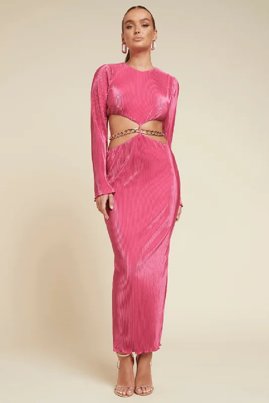 Shania Maxi Dress - Fuchsia Classic A-Line Maxi Dress