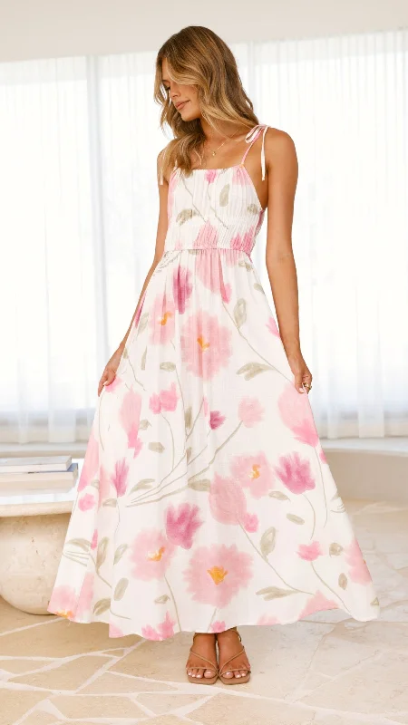 Usra Maxi Dress - Blossom Stylish Button-Up Maxi Dress