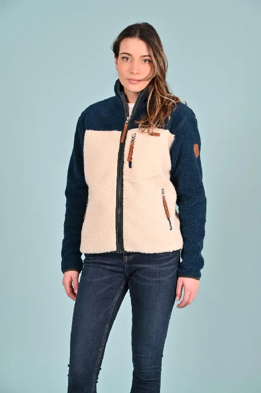 Wanakome Sherpa Zip Jacket Zippered Front Buttoned Front Snap Front