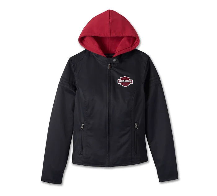 Harley-Davidson® Women's Miss Enthusiast 3-in-1 Jacket Wool Fabric Cashmere Fabric Tweed Fabric