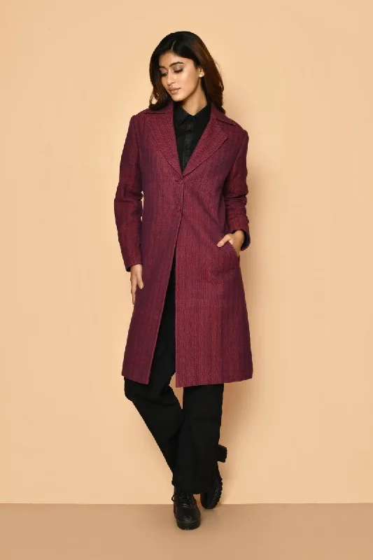 Mrinal Handloom Cotton Trench Coat Jacket for Women Rayon Fabric Velvet Fabric Corduroy Fabric