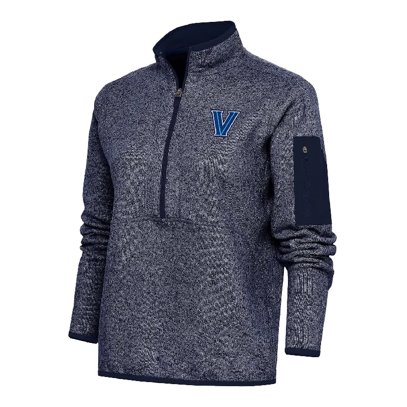 Ladies Villanova Wildcats 1/2 Zip Fortune Heather Navy Pullover Jacket Rayon Jacket Velvet Jacket Corduroy Jacket