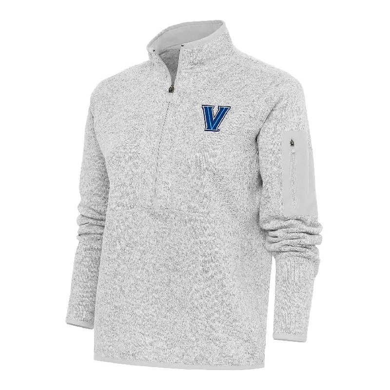 Ladies Villanova Wildcats 1/2 Zip Fortune Heather Grey Pullover Jacket Zippered Jacket Buttoned Jacket Snapped Jacket