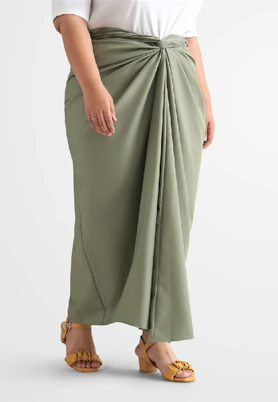 Cik Semi-Instant Minimalist Pario Skirt - Wasabi Green velvet skirt sumptuous