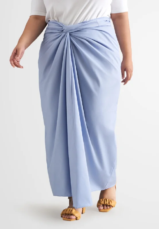 Cik Semi-Instant Minimalist Pario Skirt - Sky Blue maxi skirt elegant