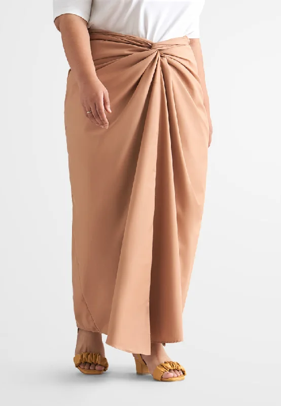 Cik Semi-Instant Minimalist Pario Skirt - Coco Brown leather skirt bold