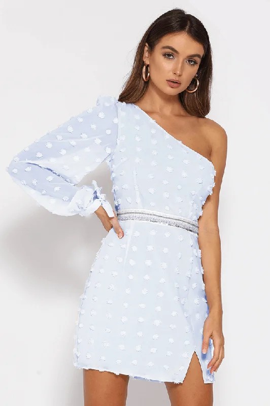 Alira Mini Dress - Sky Blue Fashionable Summer Mini Dress