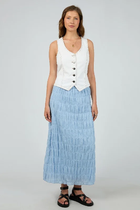 All About Eve Maude Maxi Skirt Ocean corduroy skirt textured